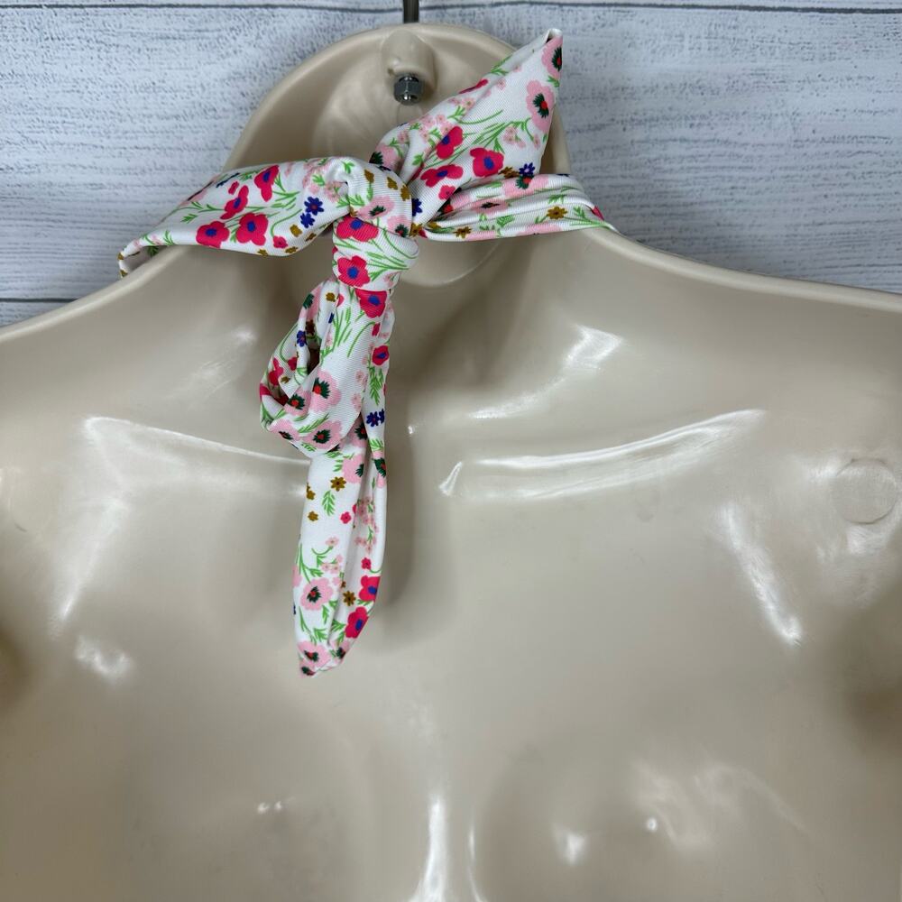 Lulus Womens size Medium Vacation Calling White Floral O-Ring One Piece Swimsuit - Picture 7 of 11